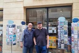 Pierre Curiale, nouveau directeur de La Comédie Humaine, et le fondateur de la librairie Cyril Dewavrin