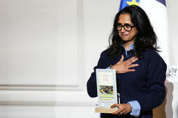 Nathacha Appanah, prix Goncourt des lycéens pour son roman "La nuit au coeur" (Gallimard)