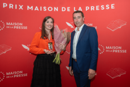 Marie Vareille, Lauréate du 57e Prix Maison de la Presse & Arnaud Ayrolles Président du Groupe NAP (Maison de la Presse)