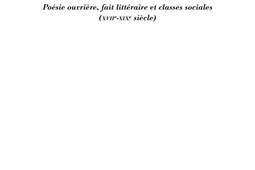 Le menuisier de Nevers  poesie ouvriere fait litteraire et classes sociales XVIIeXIXe siecle_Seuil_Gallimard_EHESS.jpg