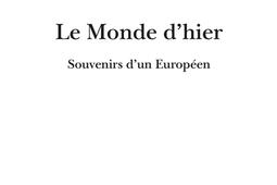 Le monde dhier  souvenirs dun Europeen_Republique des lettres_9782824906775.jpg